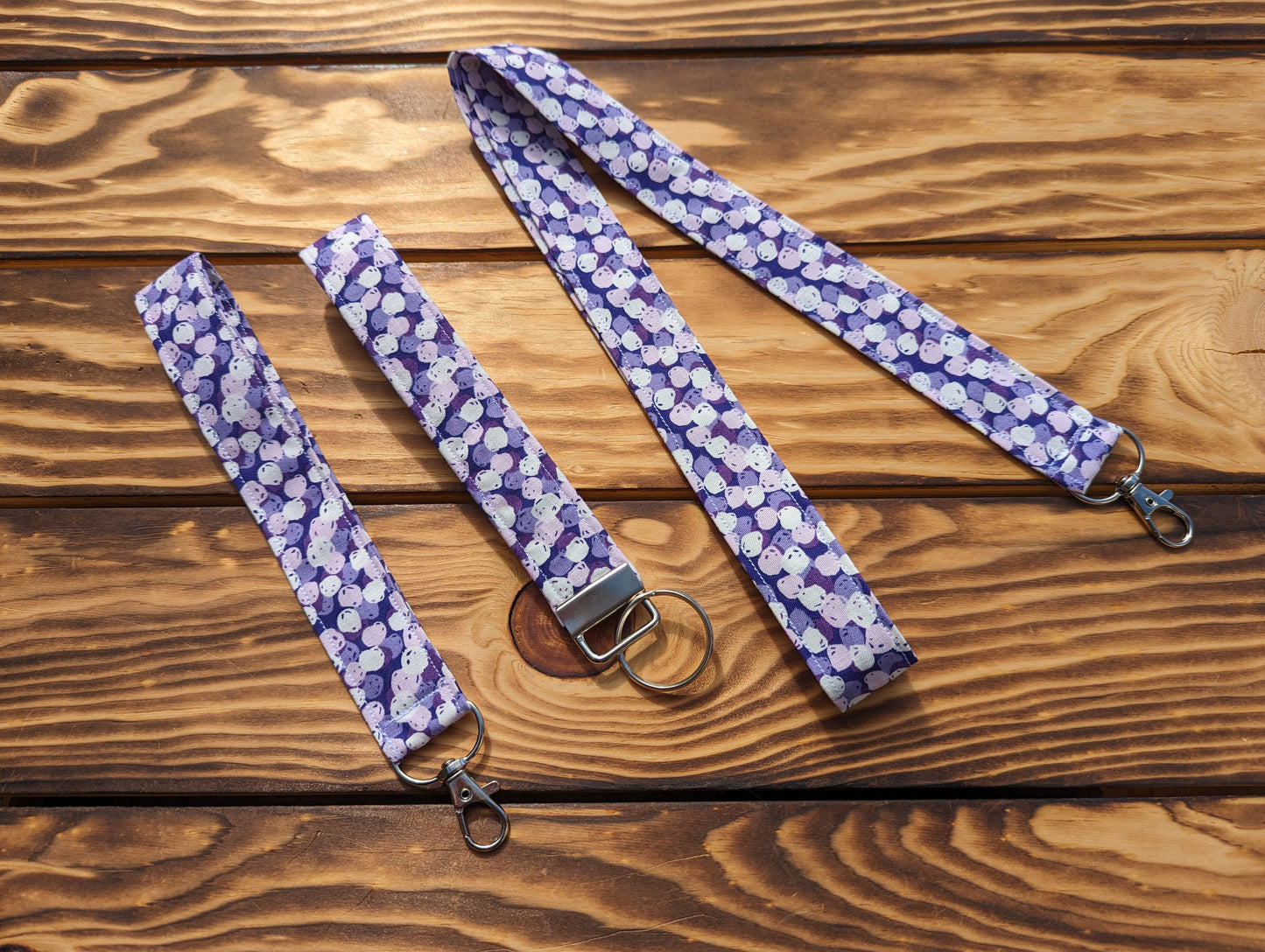 Purple Squiggle Wristlets/ Lanyard