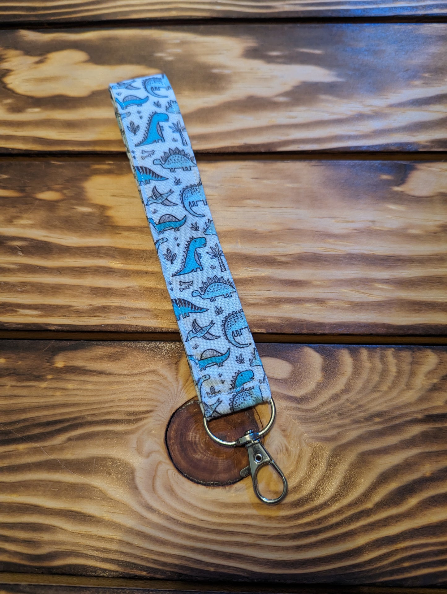 Blue Dino Wristlets/ Lanyard