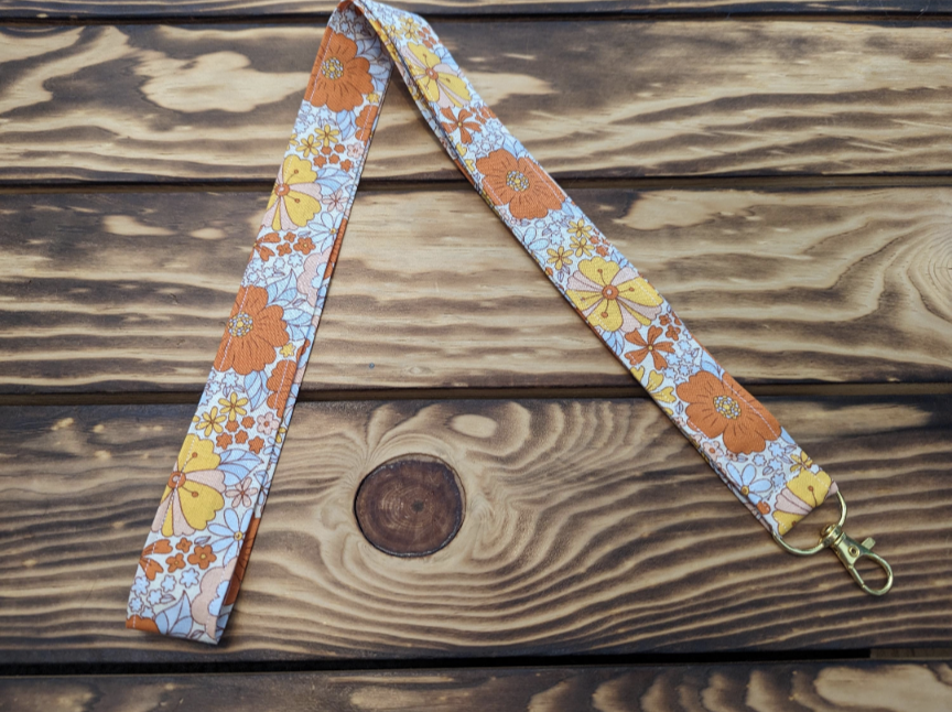 Vintage Flower Wristlet/ Lanyard