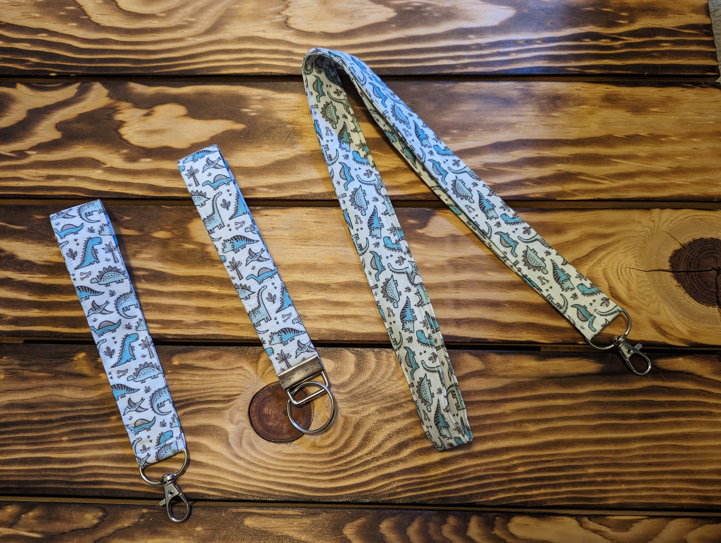 Blue Dino Wristlets/ Lanyard